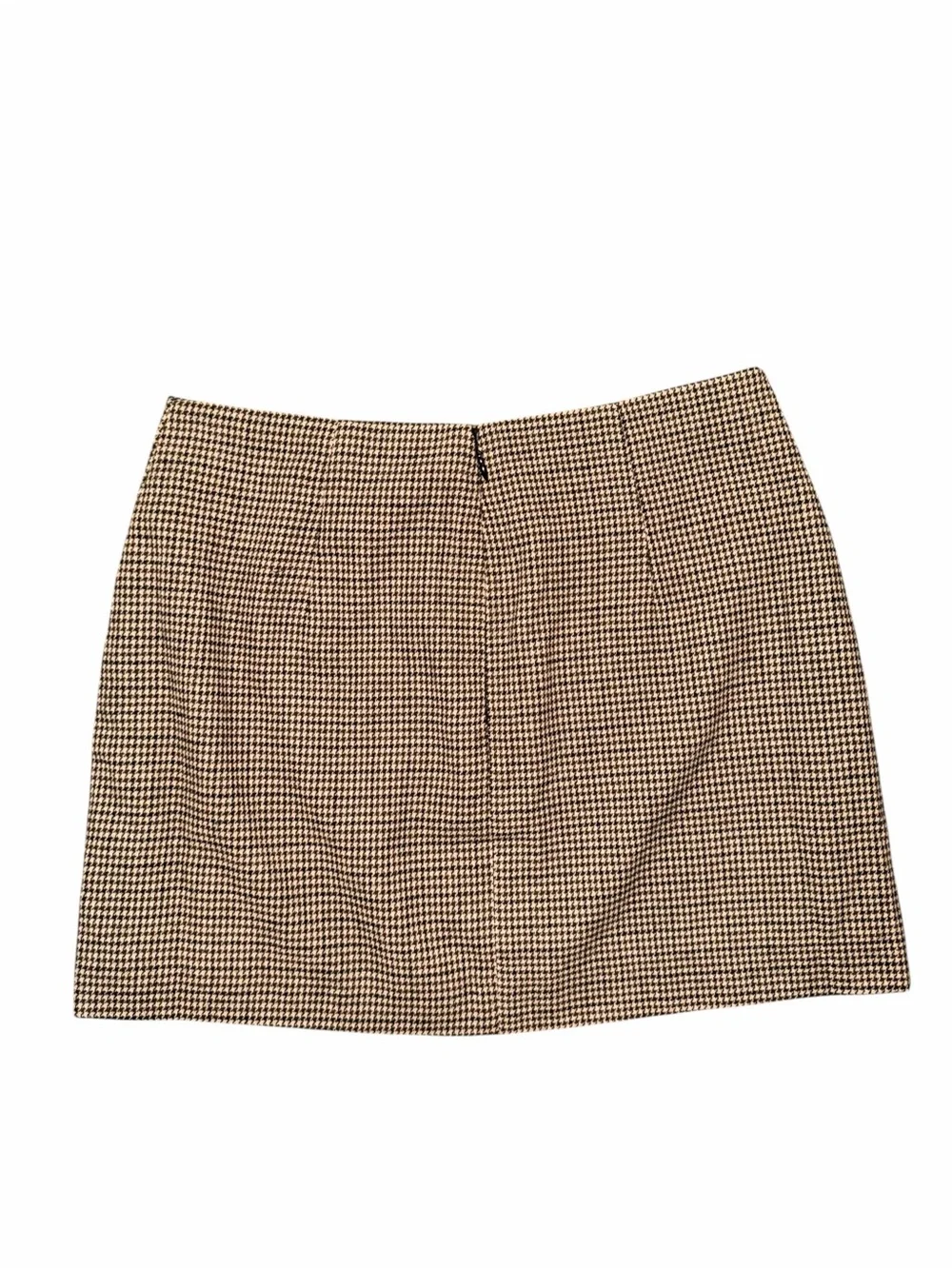 French Connection Brown & Black Houndstooth Wool Mini Skirt- NWT 8